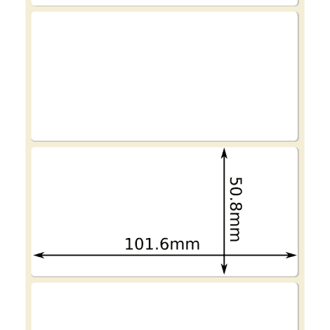 101.6mm x 50.8mm Direct Thermal Labels