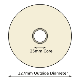 Noyau de 25 mm. 2 rouleaux 75 mm x 50 mm jaune Direct Thermal Perm 1,250 étiquettes par rouleau Label Metrics 