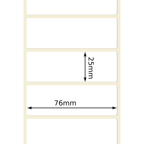 76mm x 25mm Thermal Transfer Labels