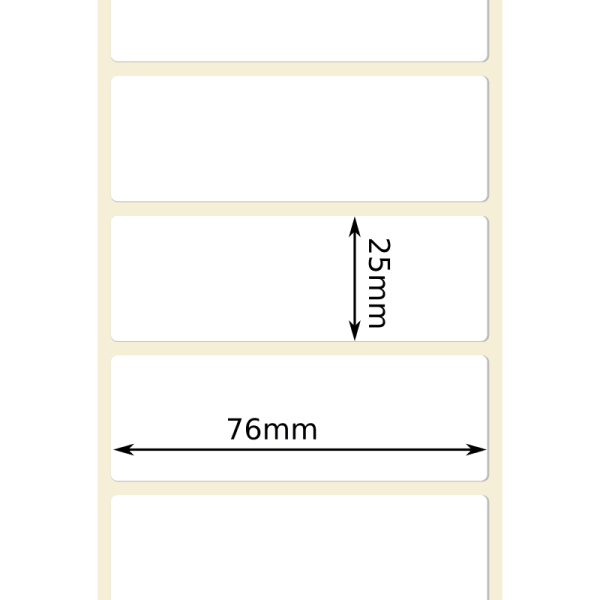 76mm x 25mm Thermal Transfer Labels